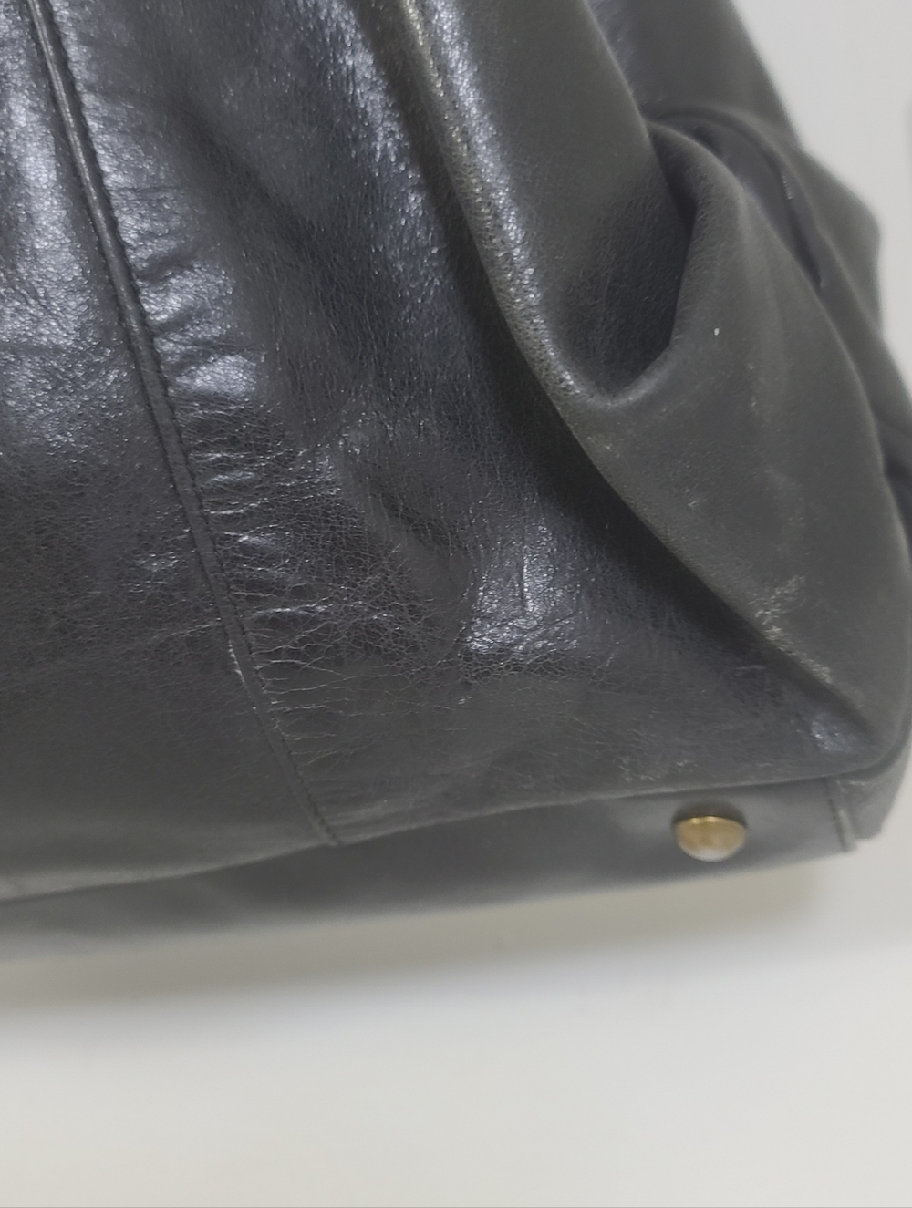Vintage HOBO Int'l Extra Large Slouchy Leather Tote Bag In Black - Picture 4 of 16